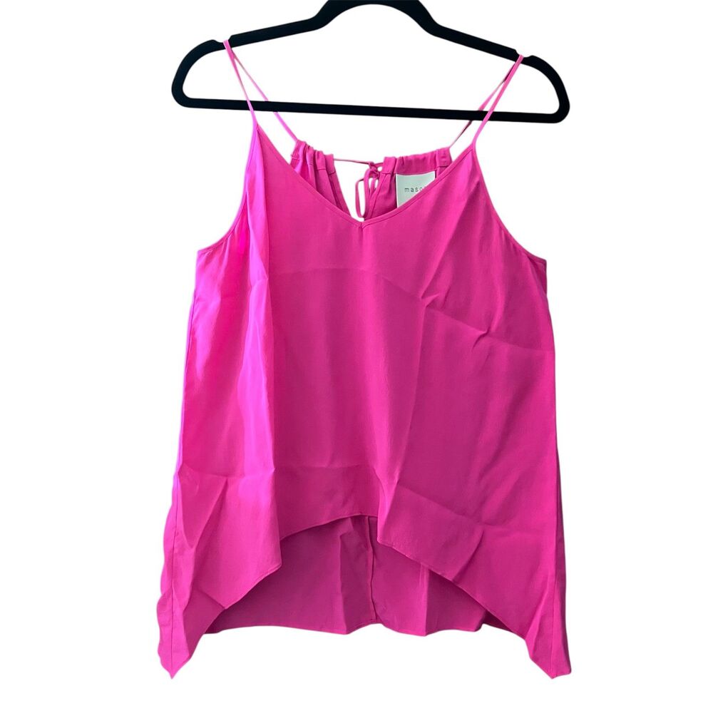 Mason vibrant fushsia spaghetti straps with a strappy tie back flowy camisole